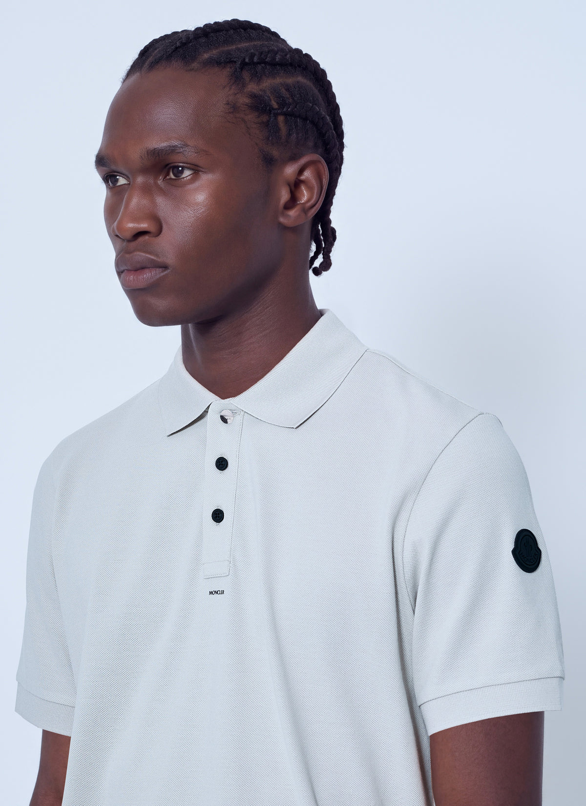 Moncler Men Polo Shirt With Sleeve Logo Patch