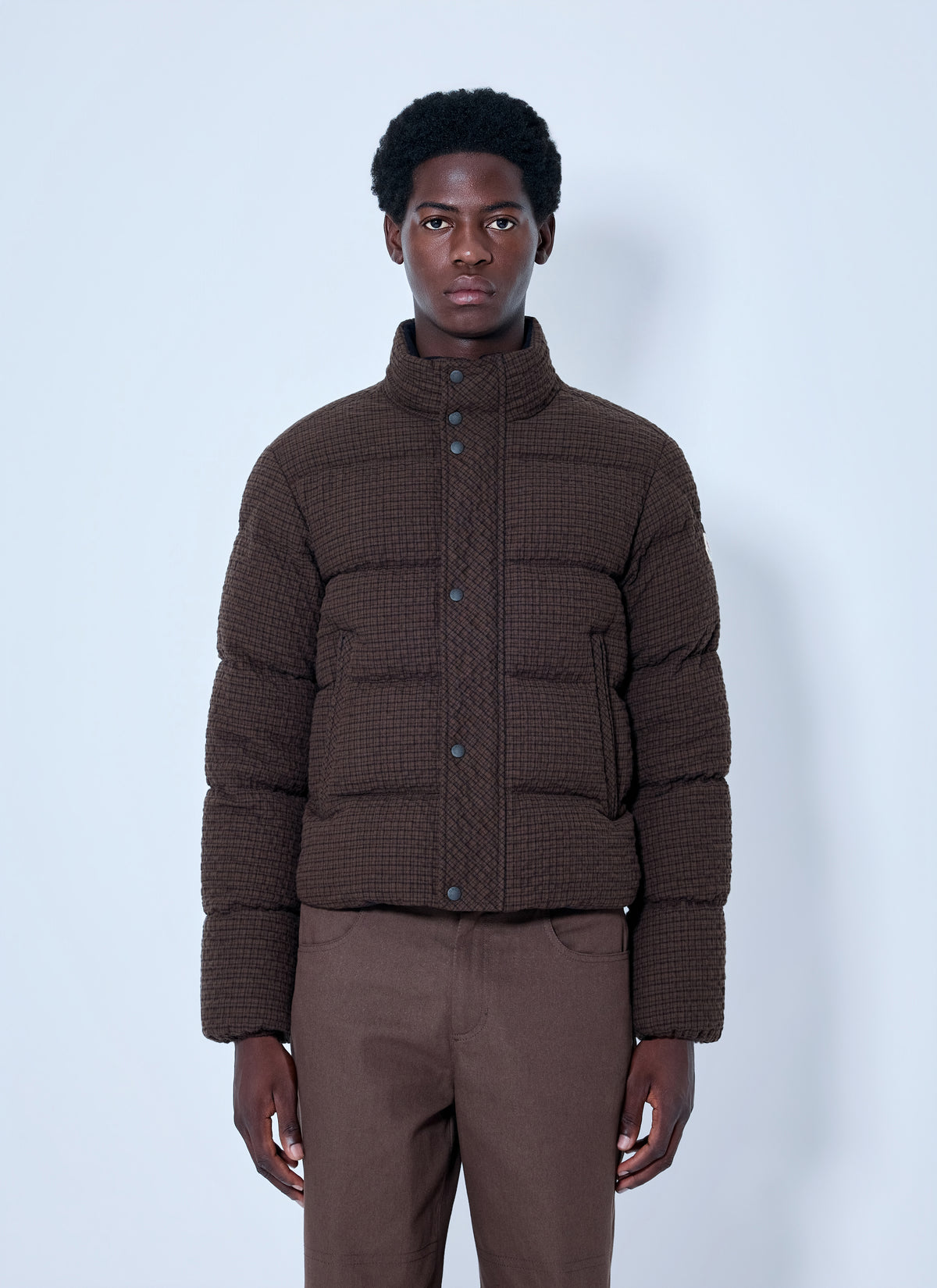 Moncler Men Oronte Cotton Flannel Short Down Jacket