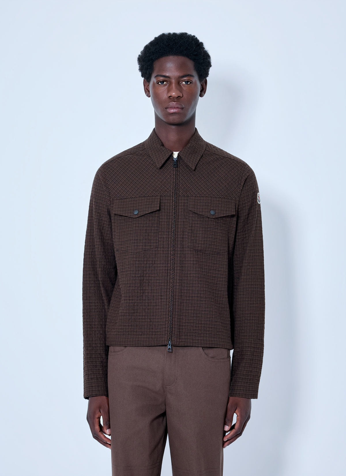 Moncler Men Checked Zip-Up Jacket