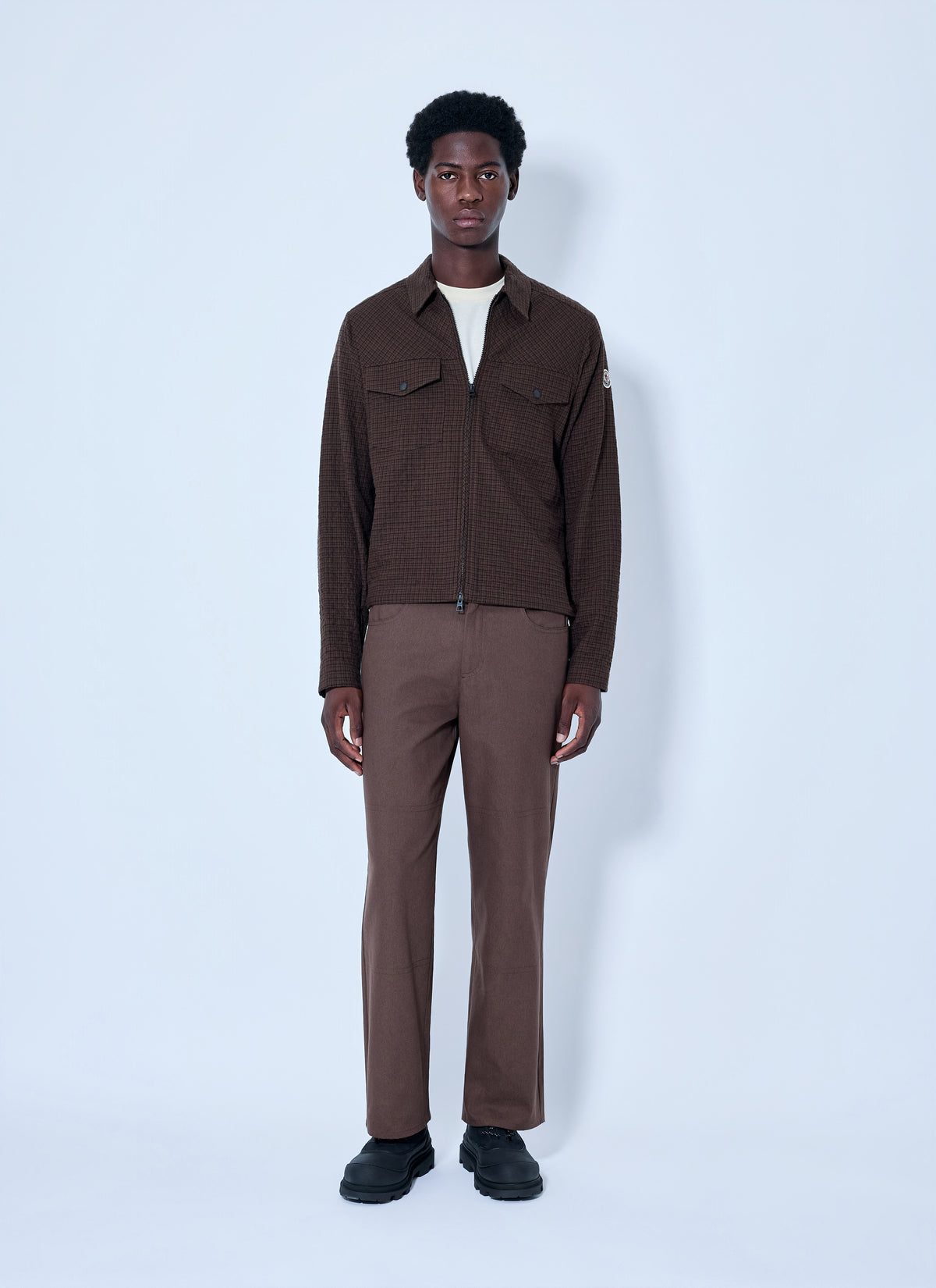 Moncler Men Checked Zip-Up Jacket