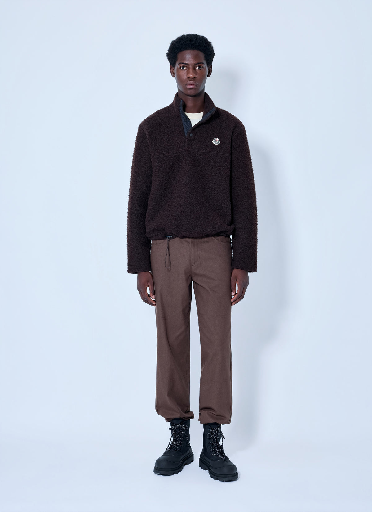 Moncler Men Fleece Pullover With Snap Fastening