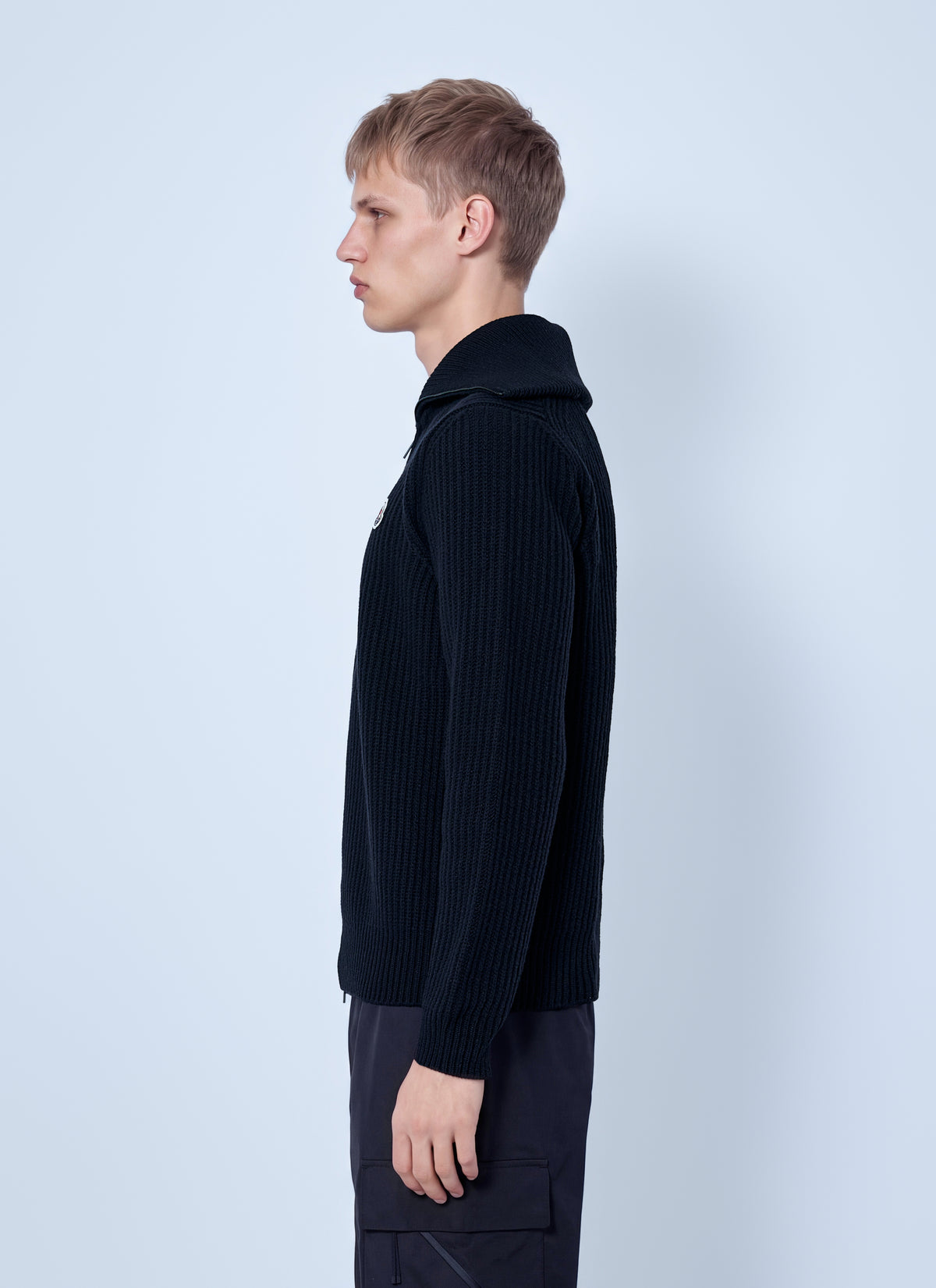 Moncler Men Logo Rib Wool Turtleneck