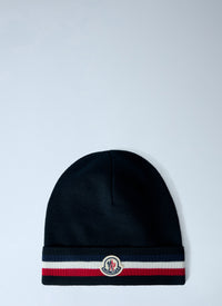 Moncler Men Logo Patch Knit Beanie