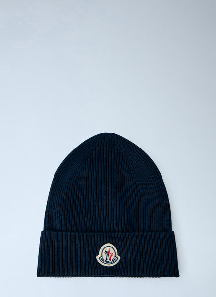 Moncler Men Ribbed Knit Beanie With Logo Patch – Bluefly
