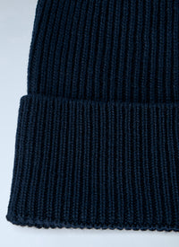 Moncler Men Ribbed Knit Beanie With Logo Patch