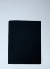 Moncler Men Ribbed Wool Scarf With Logo Patch