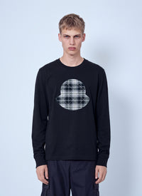 Moncler Men Check Panel Cotton Jersey T-Shirt