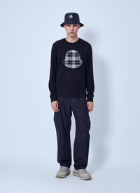 Moncler Men Check Panel Cotton Jersey T-Shirt