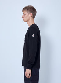 Moncler Men Check Panel Cotton Jersey T-Shirt