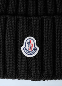 Moncler Women Logo Patch Beanie Hat