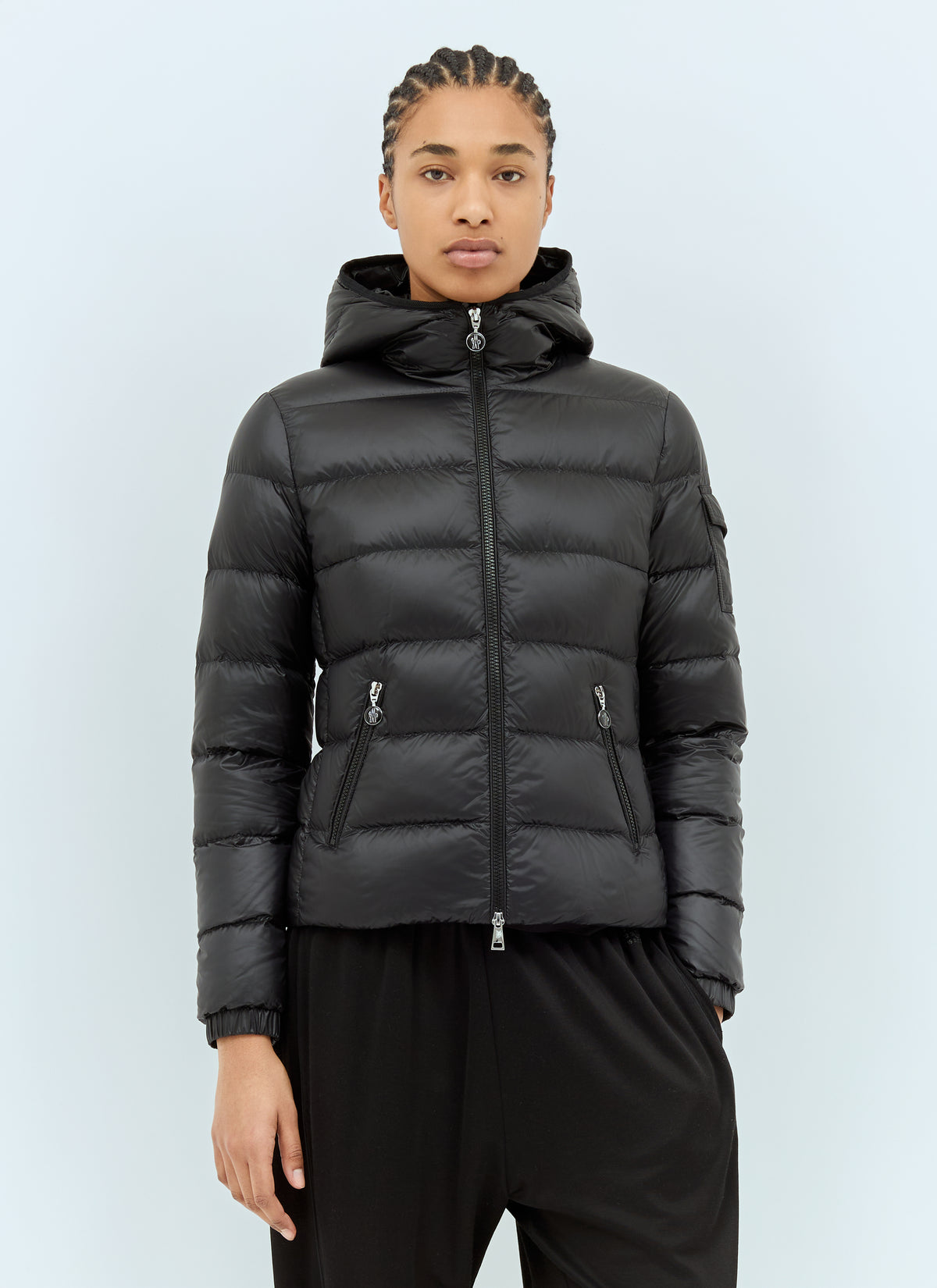 Moncler Women Gles Hooded Short Down Jacket