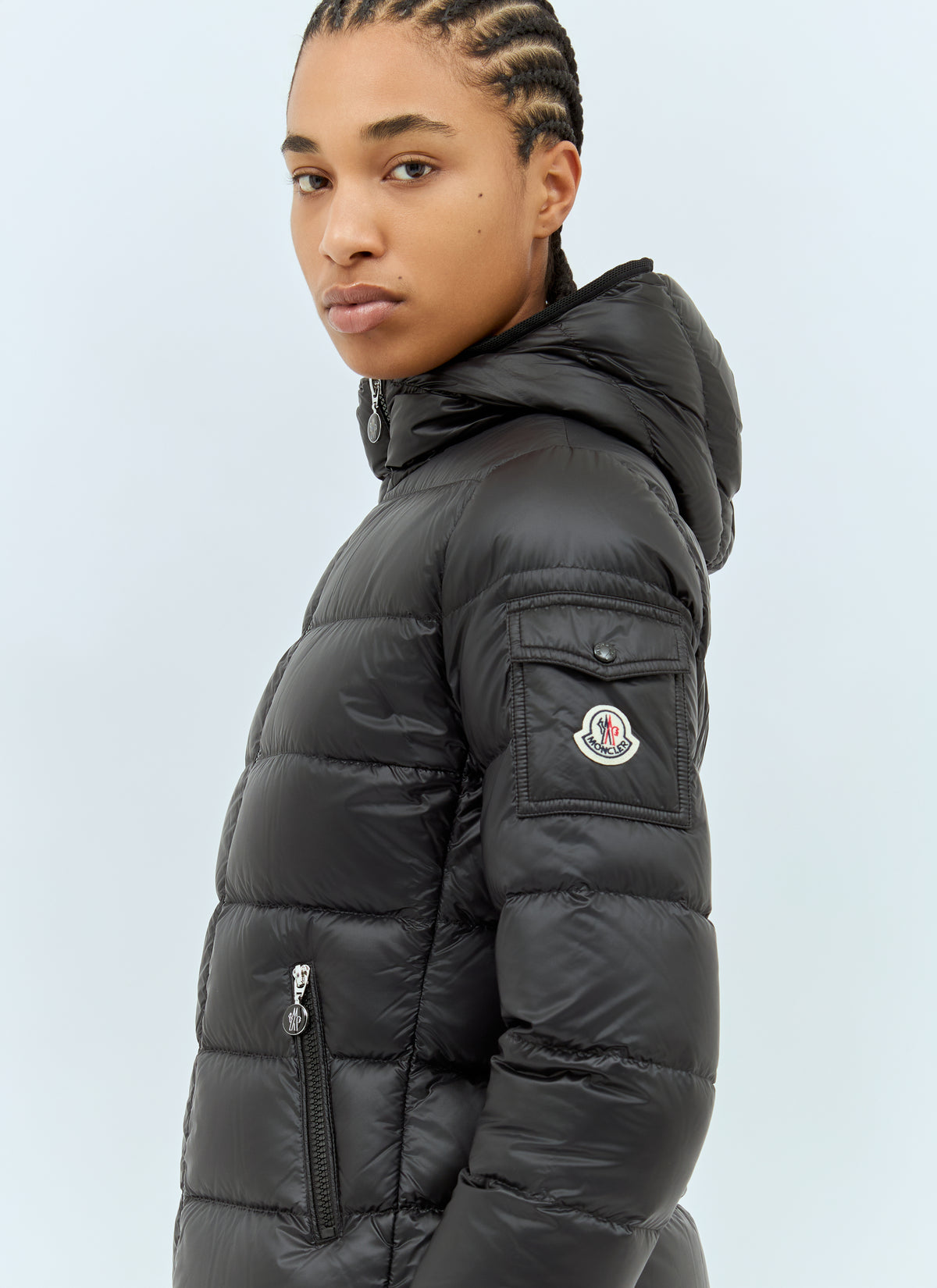 Moncler Women Gles Hooded Short Down Jacket
