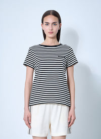 Moncler Moncler Women Striped Logo Motif T-Shirt