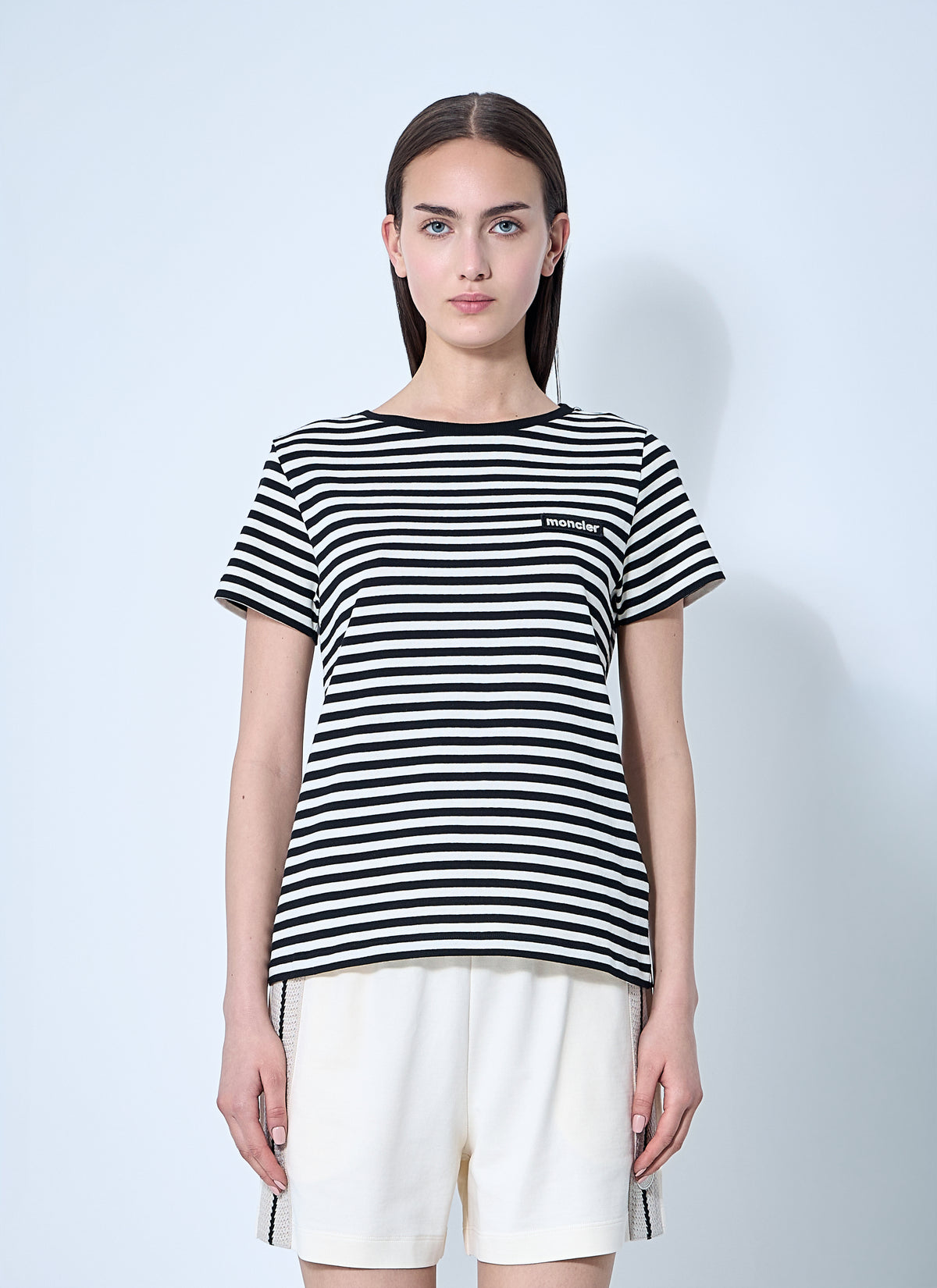 Moncler Moncler Women Striped Logo Motif T-Shirt