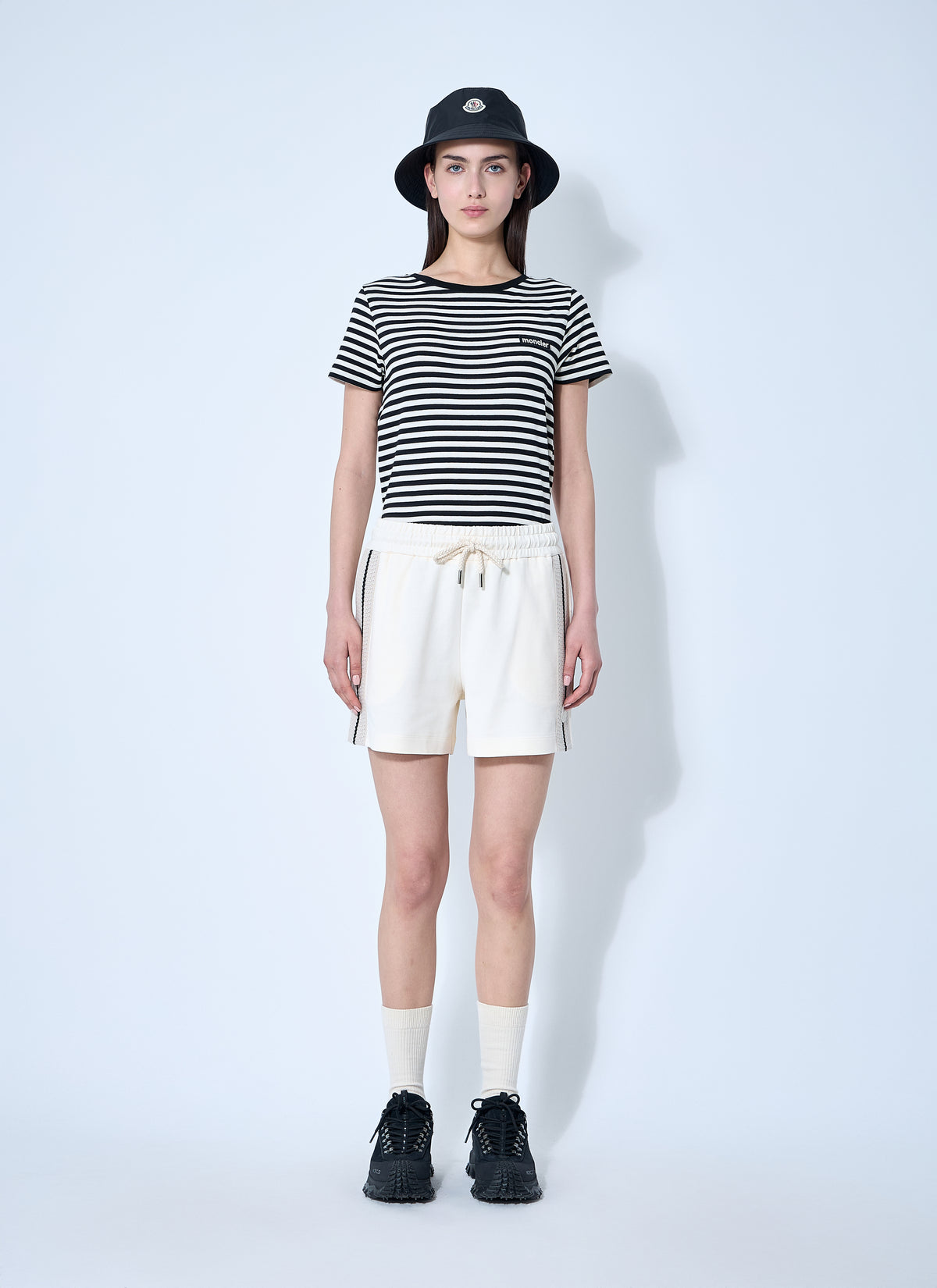 Moncler Moncler Women Striped Logo Motif T-Shirt