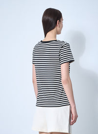 Moncler Moncler Women Striped Logo Motif T-Shirt