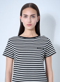 Moncler Moncler Women Striped Logo Motif T-Shirt