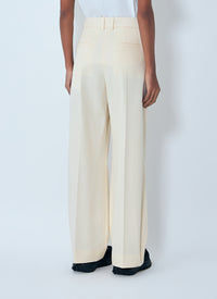 Moncler Women Cotton Gabardine Wide-Leg Tailored Pants