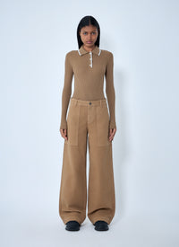 Moncler Moncler Women Ribbed Knit Collared Top