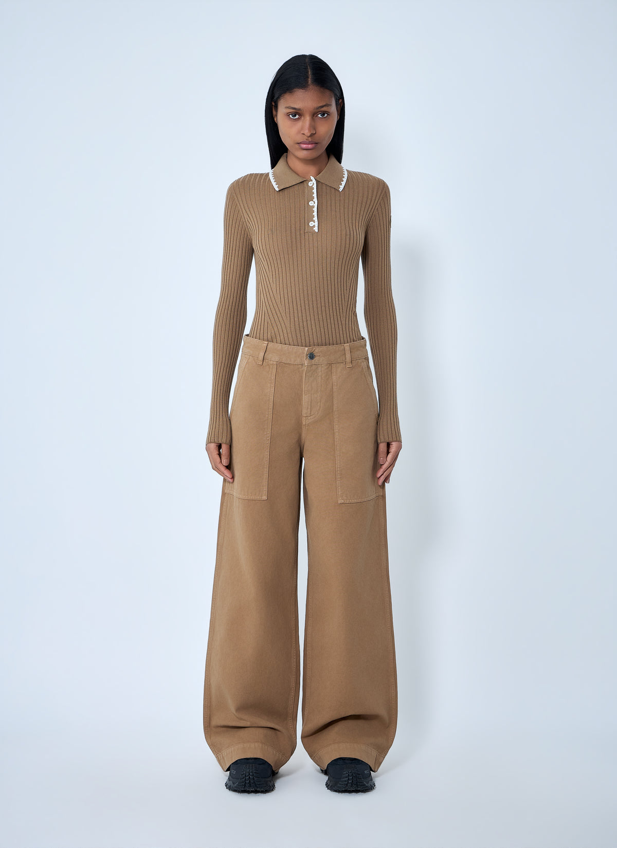 Moncler Moncler Women Ribbed Knit Collared Top