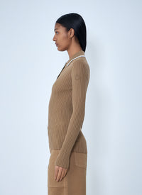 Moncler Moncler Women Ribbed Knit Collared Top