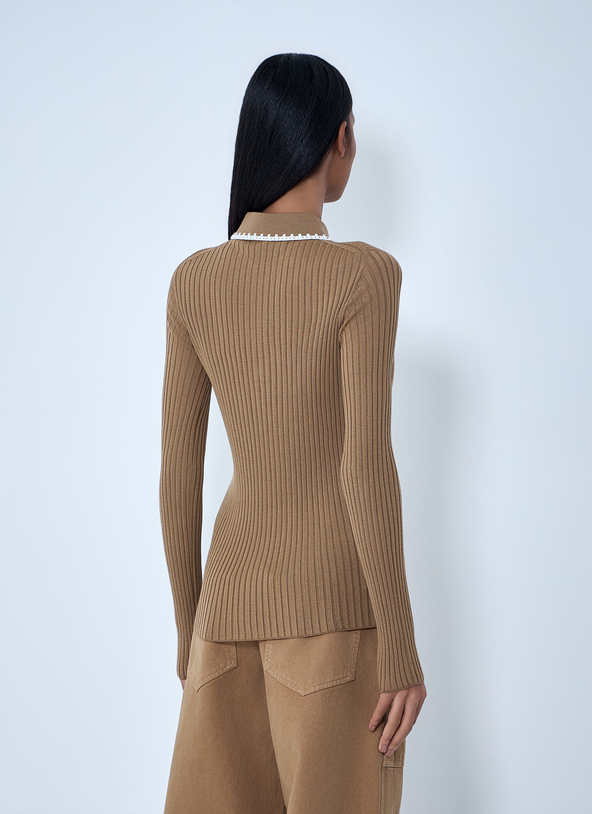 Moncler Moncler Women Ribbed Knit Collared Top