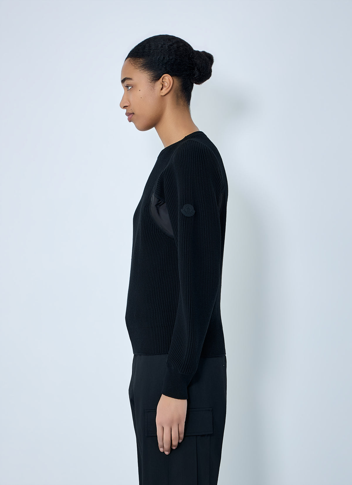 Moncler Women Ribbed Knit Sweater With Contrast Panels