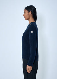 Moncler Women Embroidered Logo Wool Sweater