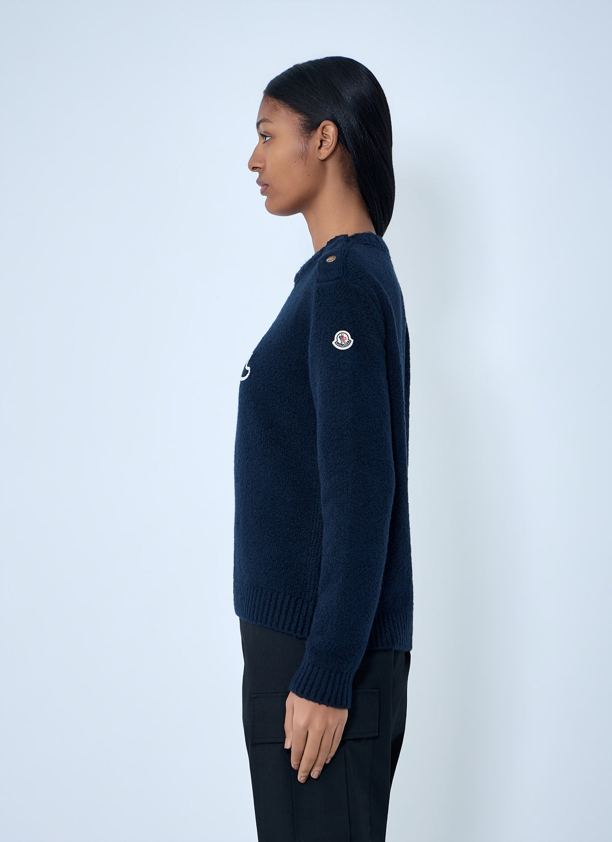 Moncler Women Embroidered Logo Wool Sweater