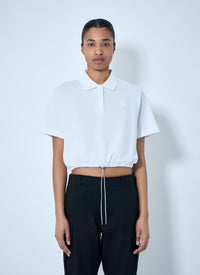 Moncler Moncler Women Cropped Drawstring Polo Shirt