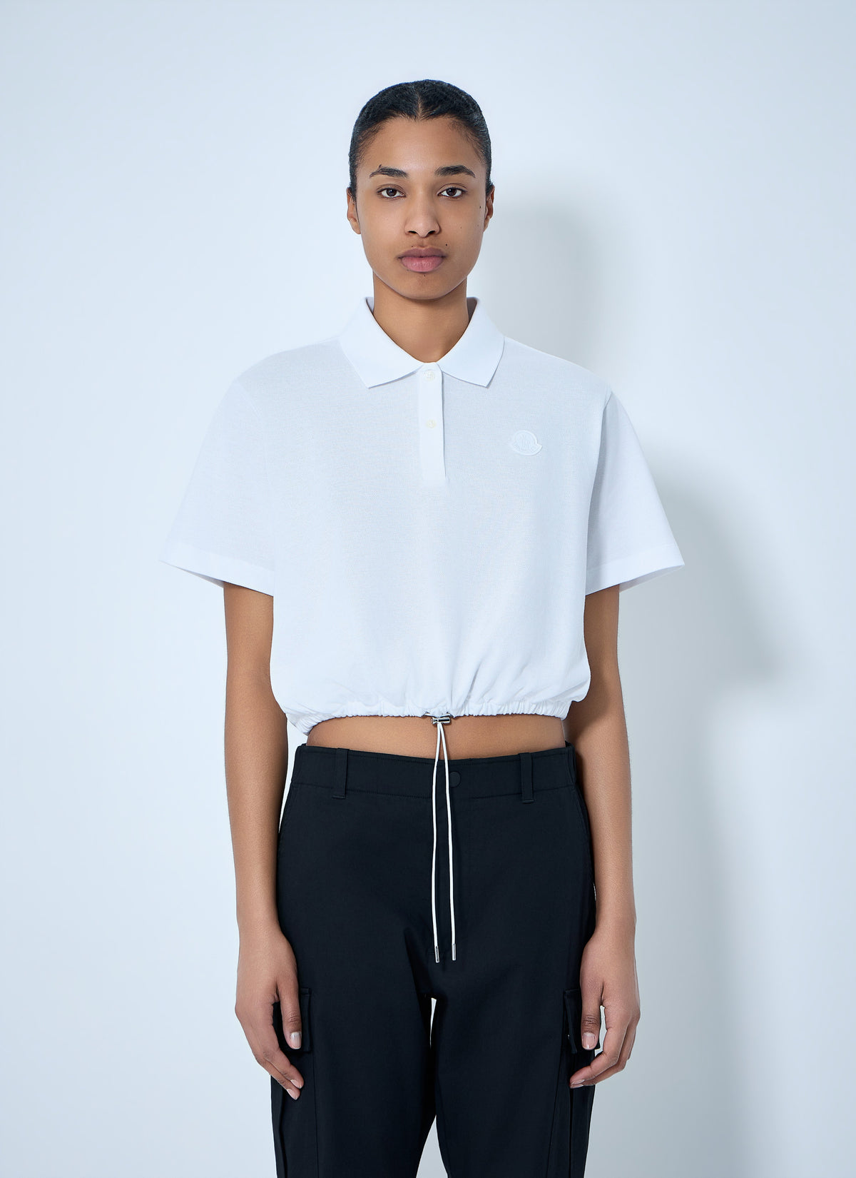Moncler Moncler Women Cropped Drawstring Polo Shirt