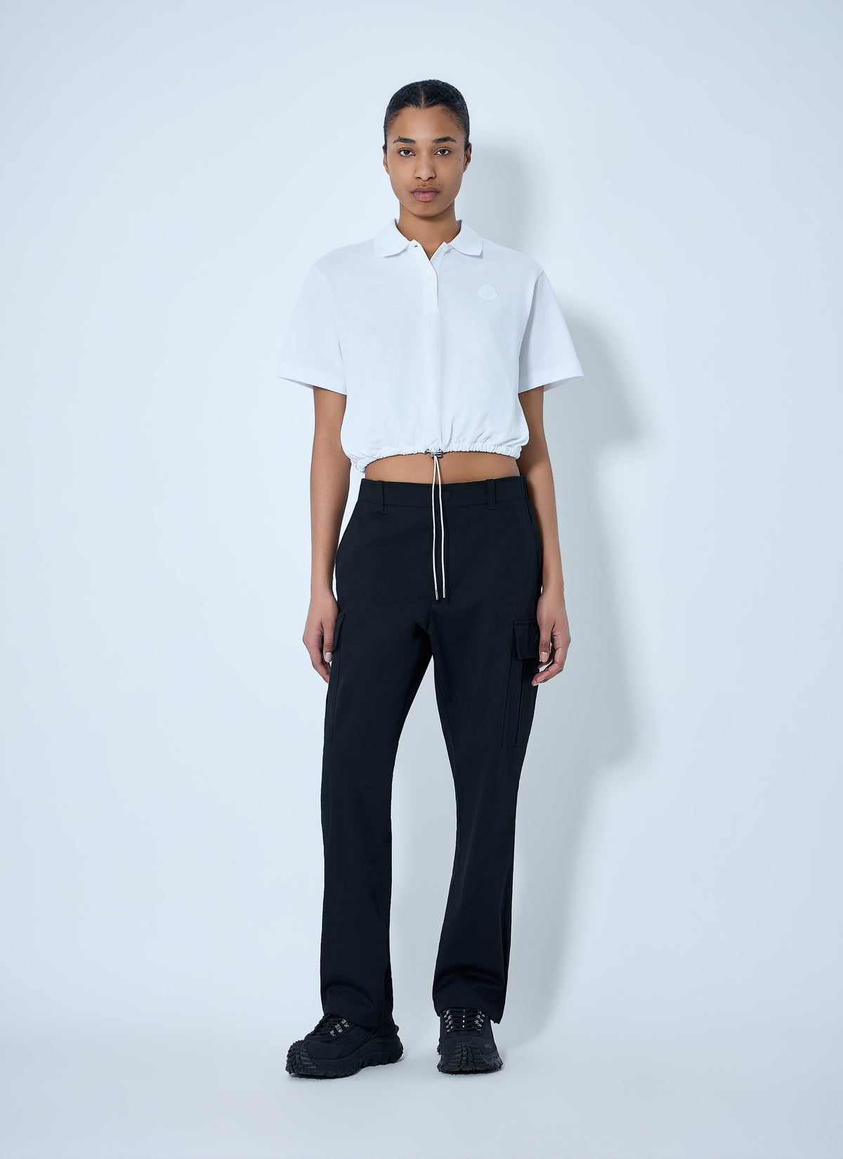 Moncler Moncler Women Cropped Drawstring Polo Shirt