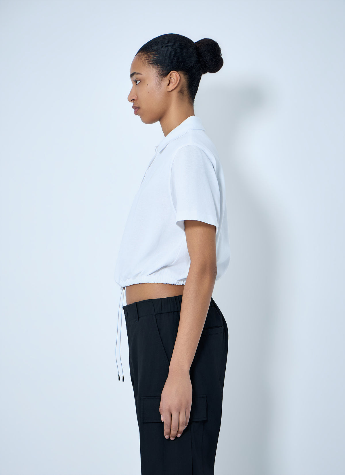 Moncler Moncler Women Cropped Drawstring Polo Shirt