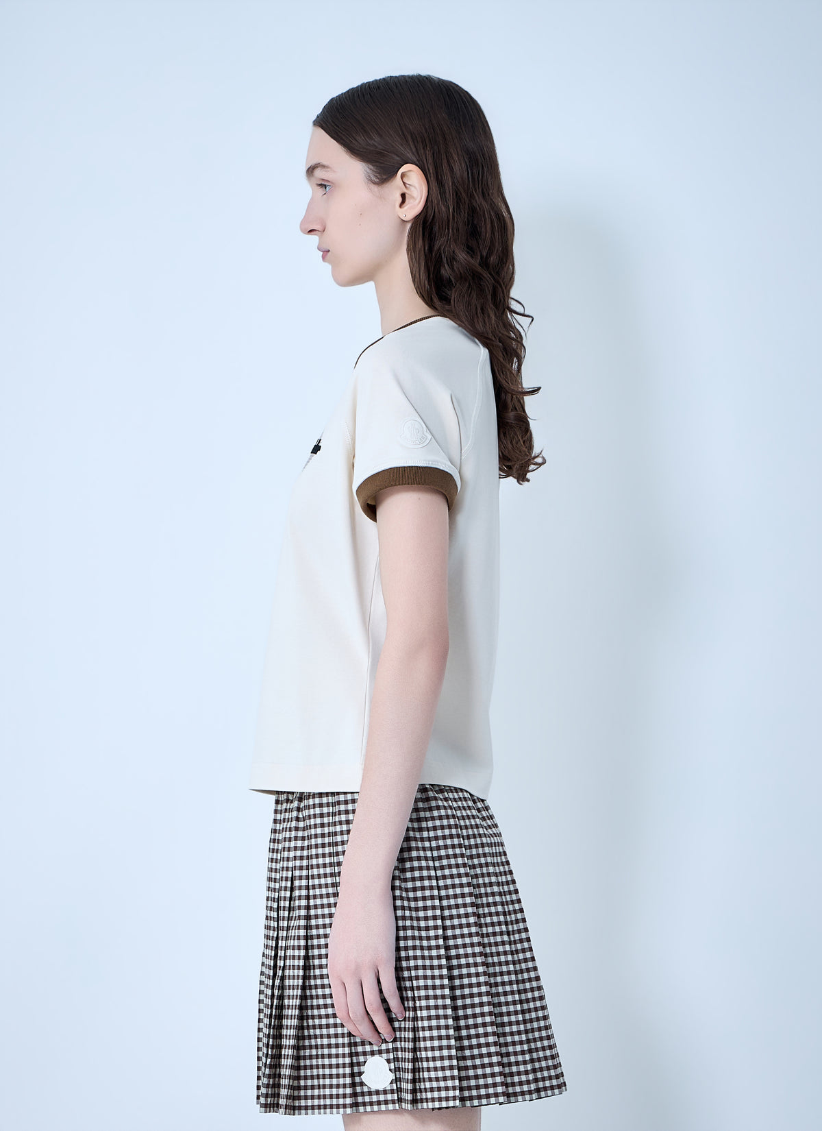 Moncler Women Ringer T-Shirt With Embroidered Detail