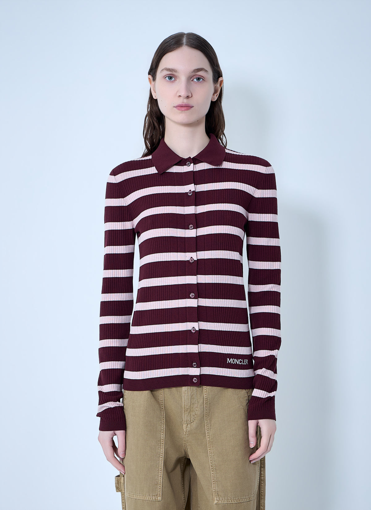 Moncler Moncler Women Ribbed Knit Striped Cardigan