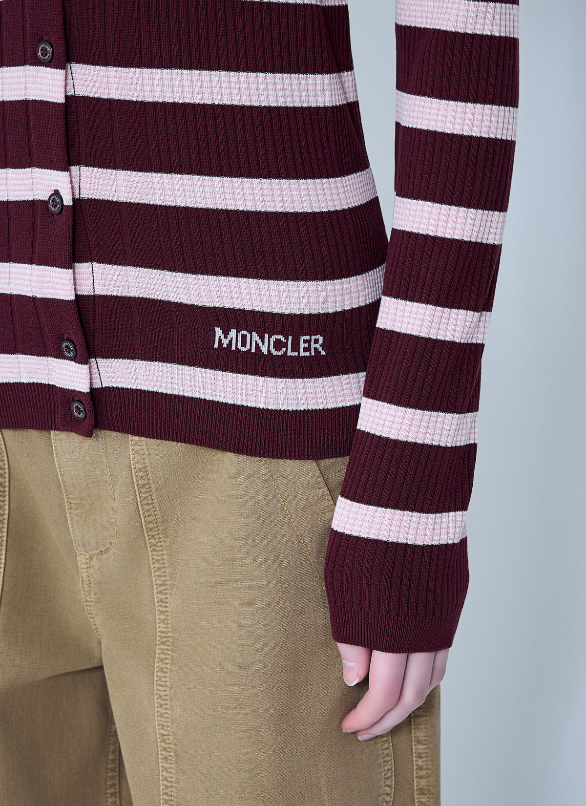 Moncler Moncler Women Ribbed Knit Striped Cardigan