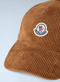 Moncler Women Corduroy Logo Cap