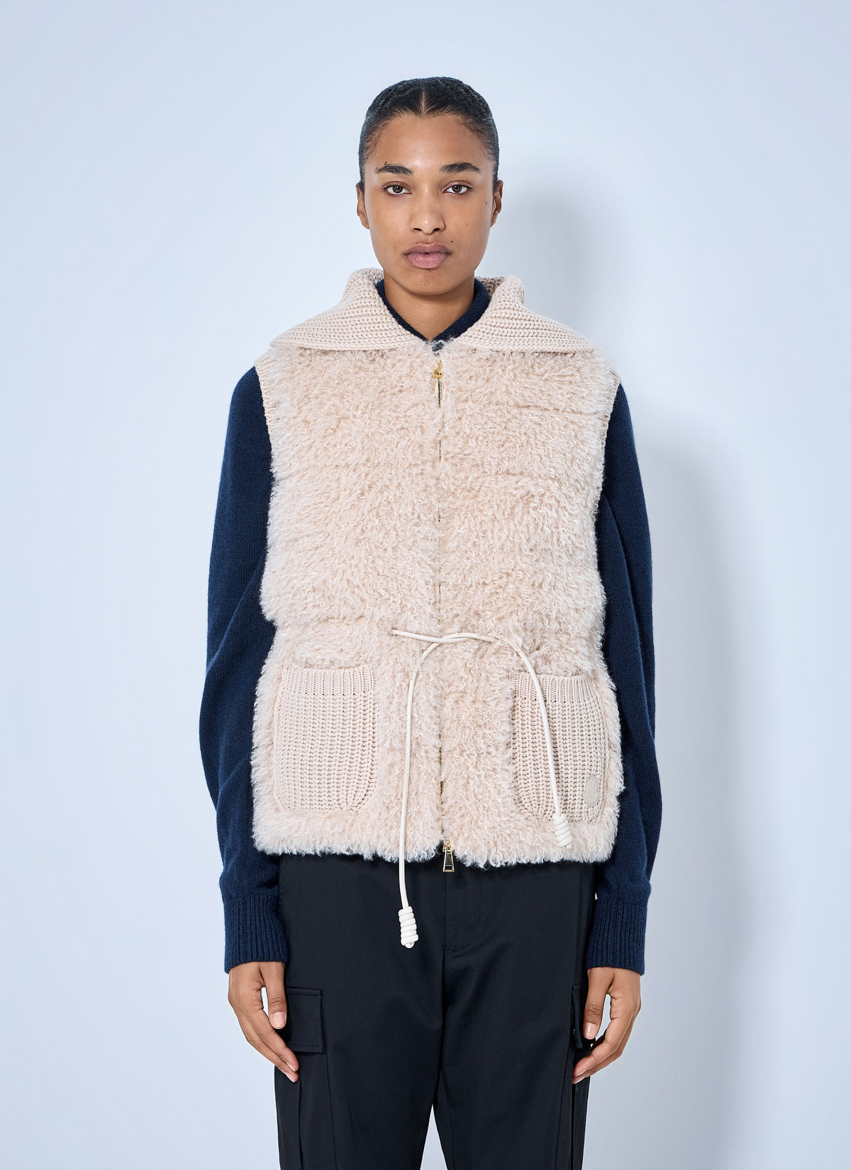 Moncler Women Sherpa-Lined Knitted Vest