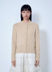 Moncler Women Ribbed Cardigan In Wool Blend