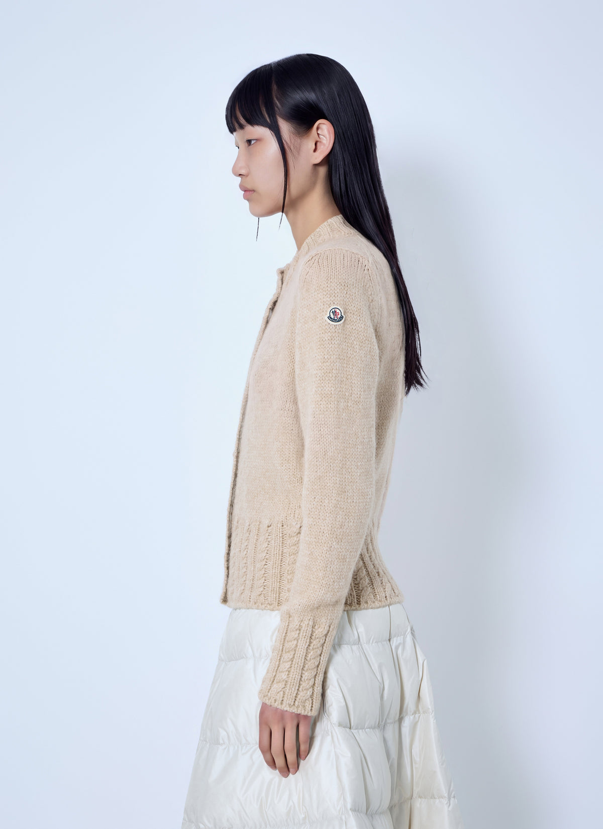 Moncler Women Ribbed Cardigan In Wool Blend