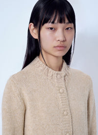 Moncler Women Ribbed Cardigan In Wool Blend