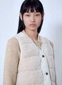 Moncler Women Fluffy Teddy Padded Gilet
