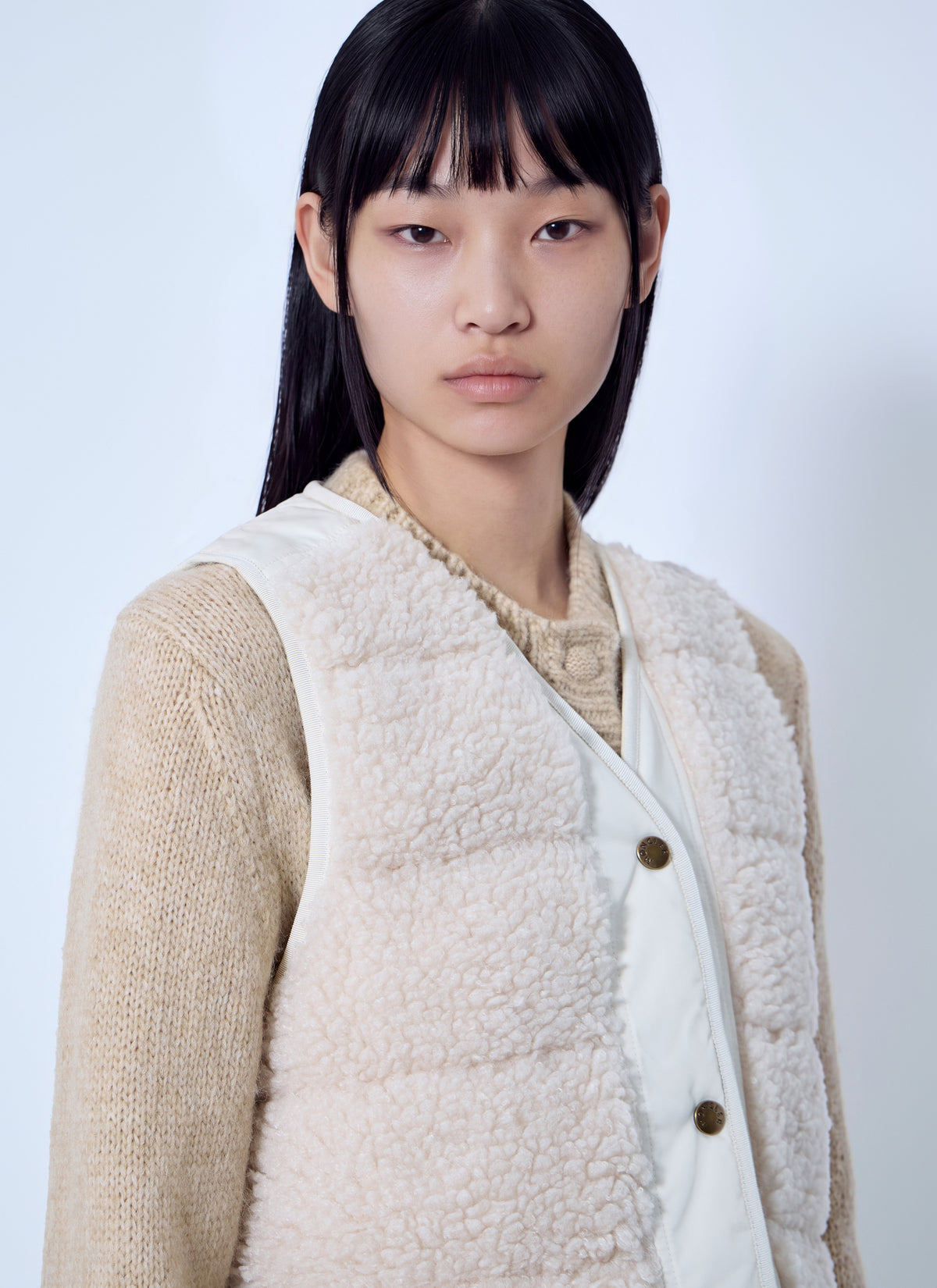 Moncler Women Fluffy Teddy Padded Gilet