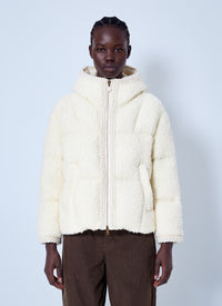 Moncler Women Cristallin Hooded Wool Blend Short Down Jacket