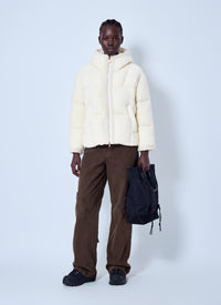 Moncler Women Cristallin Hooded Wool Blend Short Down Jacket