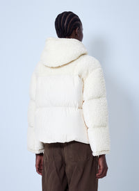 Moncler Women Cristallin Hooded Wool Blend Short Down Jacket