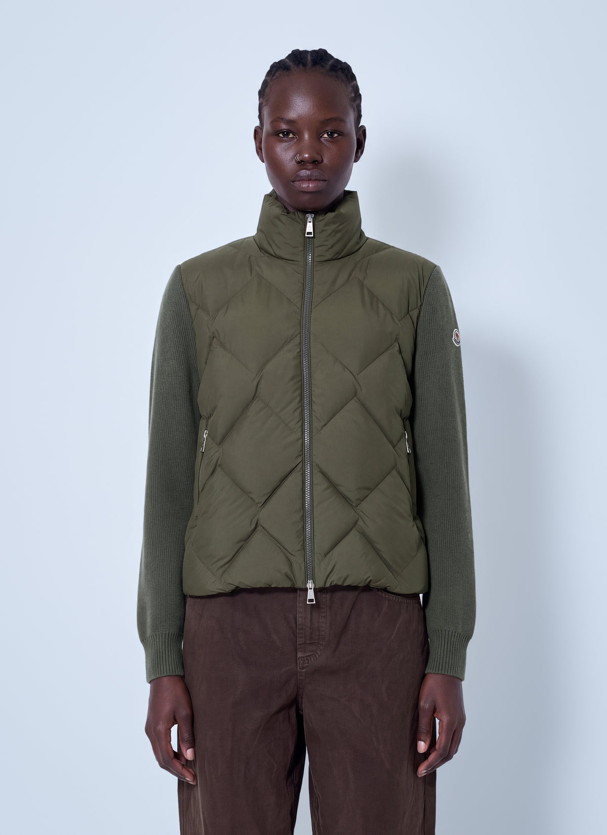 Moncler Moncler Women Wool & Cashmere Padded Zip-Up Cardigan