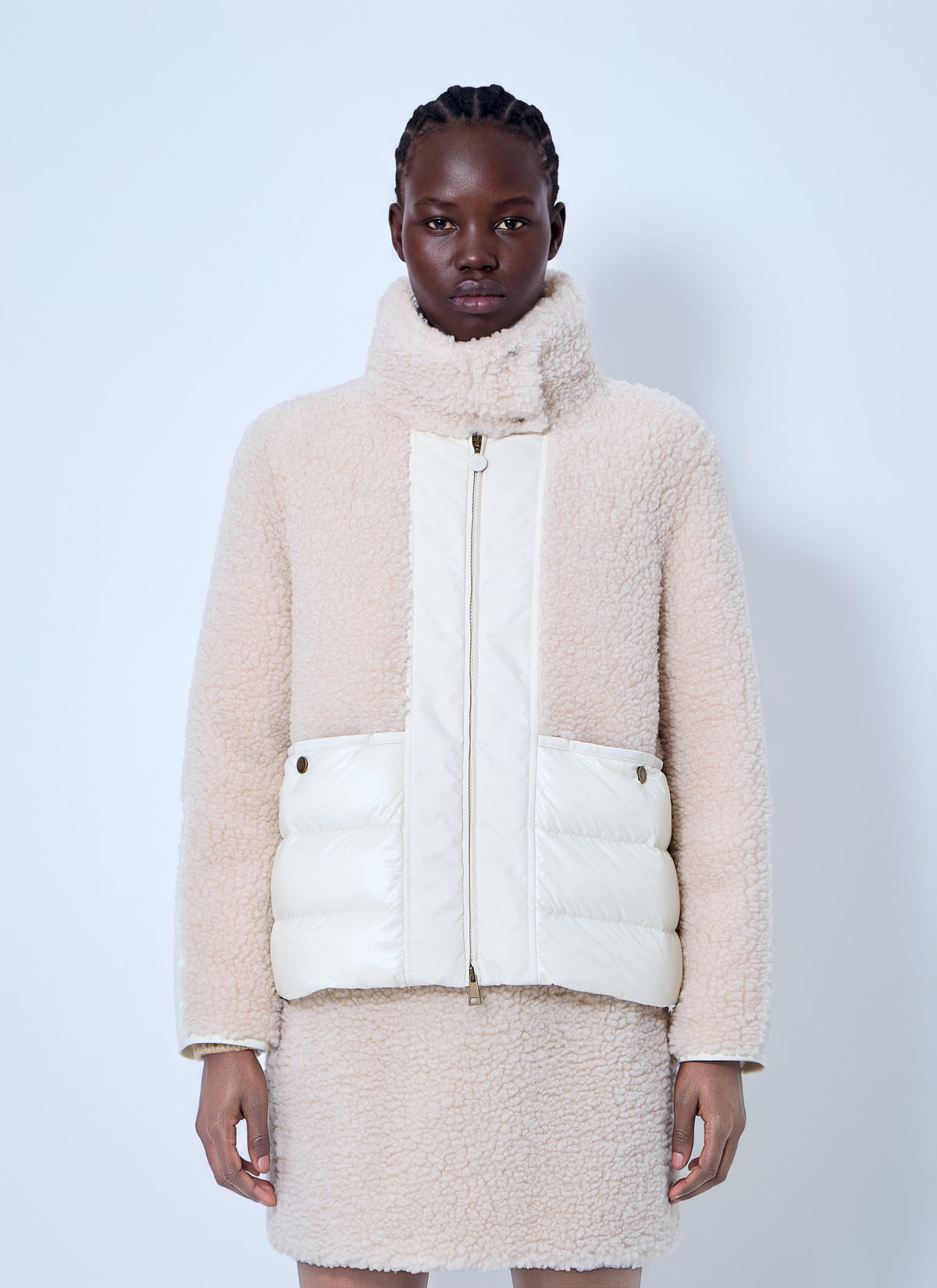 Moncler Women Glorieux Hooded Teddy Short Down Jacket