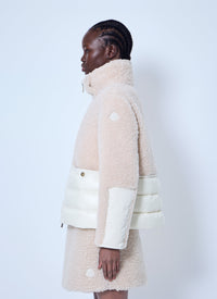 Moncler Women Glorieux Hooded Teddy Short Down Jacket