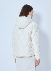 Moncler Moncler Women Arvouin Hooded Diamond-Quilted Short Down Jacket